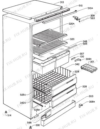 Взрыв-схема холодильника Tricity Bendix FD851 - Схема узла Housing 001